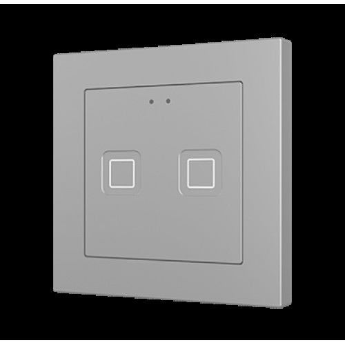 Zennio ZVIT55X2S Выключатель сенсорный KNX Tecla 55 X2, цвет серебряный арт. ZVIT55X2S
