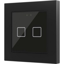 Zennio ZVI-F55X2-A Выключатель сенсорный KNX Flat 55 X2, 2-кнопочный, цвет чёрный арт. ZVI-F55X2-A