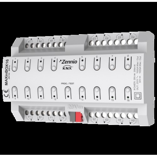 Zennio ZN1IO-MB16 Многофункциональный привод 16Out. 16A C-Нагрузка MAXinBOX 16 арт. ZN1IO-MB16