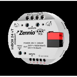 Zennio ZIOIB24VT Многофункциональный привод для скрытого монтажа с 2 выходами (16 А-нагрузка) и 4 аналого-цифровыми входами inBOX 24 vT арт. ZIOIB24VT