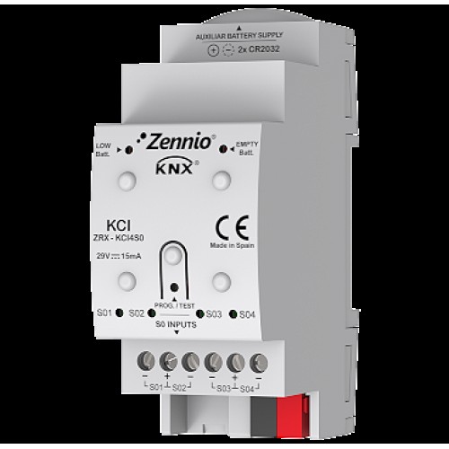 Zennio ZRX-KCI4S0 KCI 4 S0/Интерфейс KNX для счетчиков учета ресурсов арт. ZRX-KCI4S0