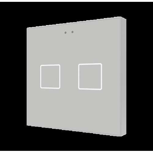 Zennio ZVIF2V2S Выключатель сенсорный KNX Flat 2 V2, 2-кнопочный, LED индикация, цвет серебряный арт. ZVIF2V2S