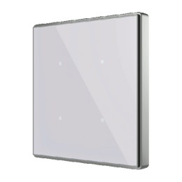 Zennio ZVI-SQTMD4-S Выключатель сенсорный KNX Square TMD, 4-кнопочный, 2хAI/DI, термостат, датчик температуры, цвет серебряный арт. ZVI-SQTMD4-S