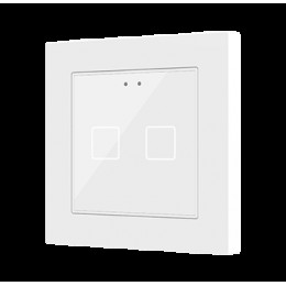 Zennio ZVIF55X2VTGW Емкостный сенсорный выключатель с подсветкой (55 x 55 мм) Flat 55 X2 vT, цвет белый глянцевый арт. ZVIF55X2VTGW