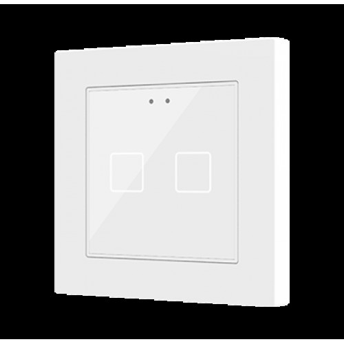 Zennio ZVIF55X2VTGW Емкостный сенсорный выключатель с подсветкой (55 x 55 мм) Flat 55 X2 vT, цвет белый глянцевый арт. ZVIF55X2VTGW