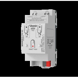 Zennio ZIO2X010 Многофункциональный привод с 2 входными/выходными аналоговыми каналами 0-10 В MINiBOX 0-10V X2* арт. ZIO2X010