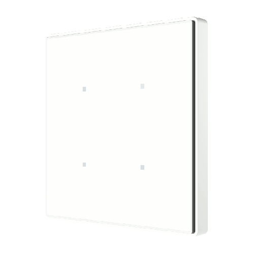 Zennio ZVI-SQTMD4-W Выключатель сенсорный KNX Square TMD, 4-кнопочный, 2хAI/DI, термостат, датчик температуры, цвет белый арт. ZVI-SQTMD4-W