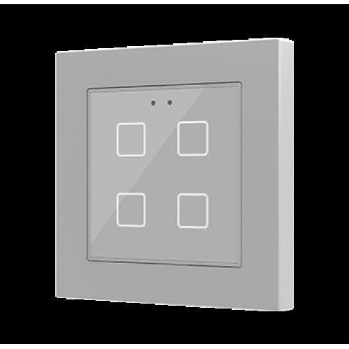 Zennio ZVIF55X1V2S Емкостный сенсорный выключатель с подсветкой (55 x 55 мм) Flat 55 X4v2, цвет серебряный арт. ZVIF55X1V2S