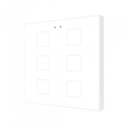 Zennio ZVIF6V2GW Выключатель сенсорный KNX Flat 6 V2, 6-кнопочный, LED индикация, 2хAI/DI, цвет белый глянцевый арт. ZVIF6V2GW