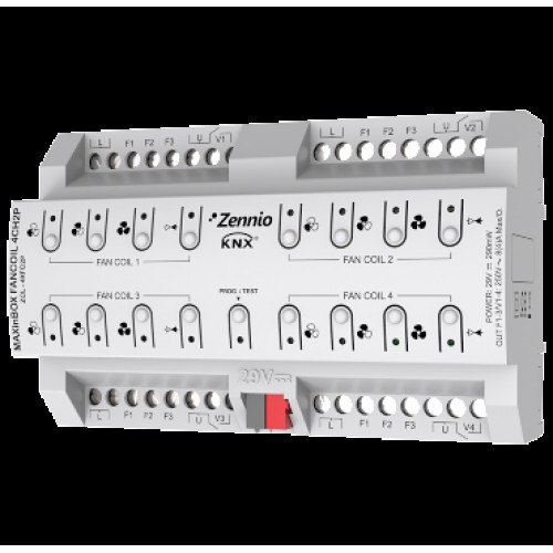 Zennio ZCL-4XFC2P MAXinBOX FANCOIL 2CH2P / Контроллер KNX для 2-х трубных фанкойлов, 4 канальный арт. ZCL-4XFC2P