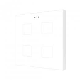 Zennio ZVIF4V2GW Выключатель сенсорный KNX Flat 4 V2, 4-кнопочный, LED индикация, цвет белый глянцевый арт. ZVIF4V2GW