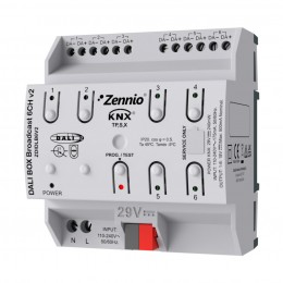 Zennio ZDIDLB6V2 DALIBOX Broadcast 6CH / Интерфейс KNX-DALI, 6 каналов, 20 балластов каждый арт. ZDIDLB6V2