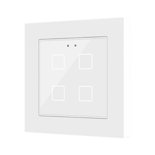 Zennio ZVIF55X4V2W Емкостный сенсорный выключатель с подсветкой (55 x 55 мм) Flat 55 X4v2, 4-кнопочный, цвет: белый