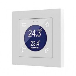 Zennio ZVI-F55D-GW Flat 55 Display / Выключатель KNX сенсорный с дисплеем (стандарт рамки 55x55мм), цвет белый глянцевый арт. ZVI-F55D-GW