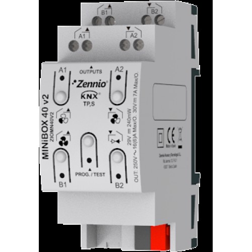 Zennio ZIOMN40V2 MINiBOX 40 v2 Многофункциональный актуатор арт. ZIOMN40V2