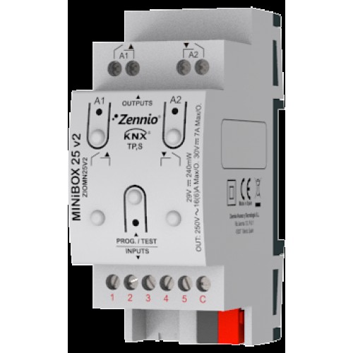 Zennio ZIOMN25V2 MINiBOX 25 v2 Многофункциональный актуатор арт. ZIOMN25V2