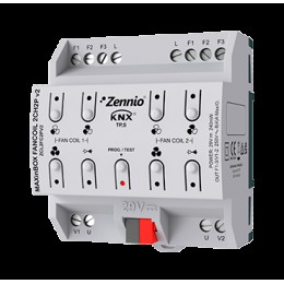 Zennio ZCL2FC2PV2 Контроллер фанкойла для 2-х блоков 2-трубных фанкойлов MAXinBOX FANCOIL 2CH2P v2 арт. ZCL2FC2PV2